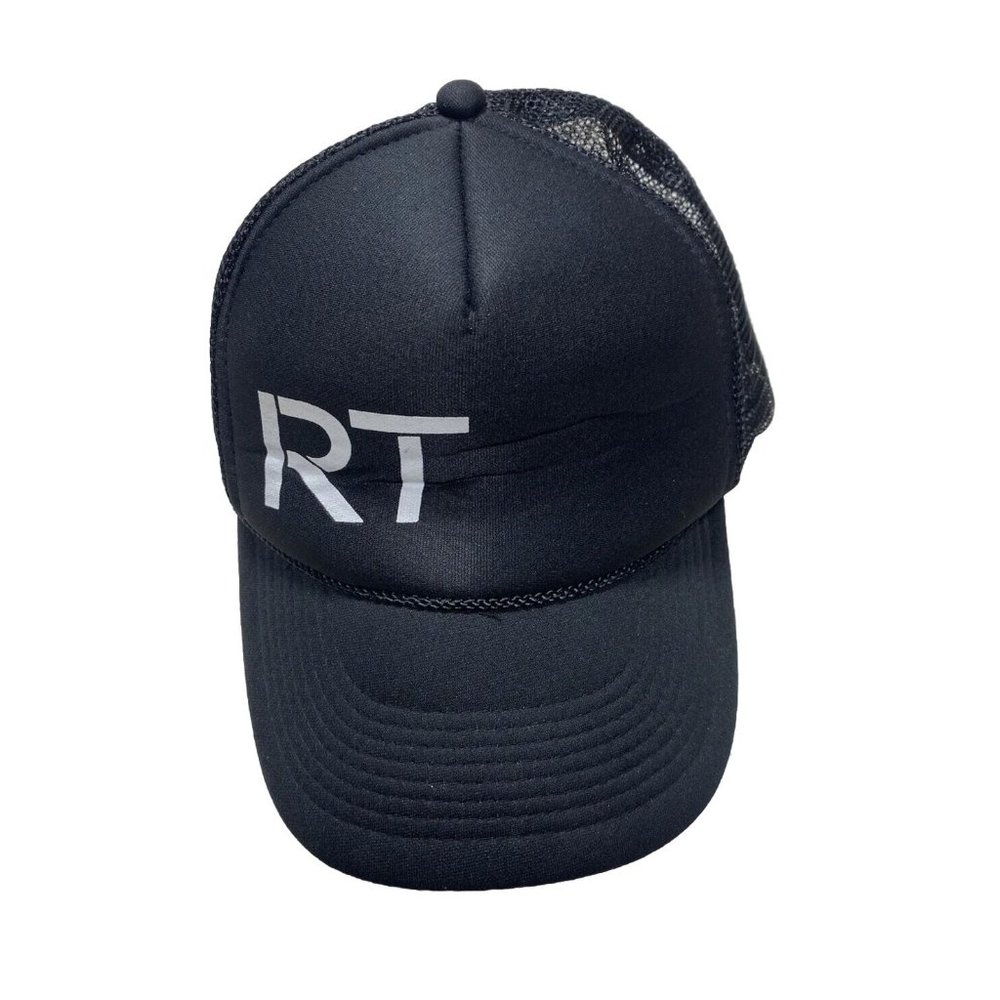 Black "RT" Snacpback Mesh Back Hat / Adjustable Cap - Good Used Condition